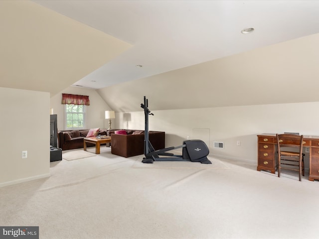 228 Sunset Cir, Cross Junction, VA 22625 - interior space with vaulted ceiling, carpet flooring, baseboards, and recessed lighting