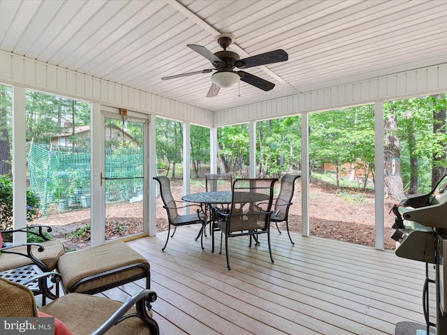 228 Sunset Cir, Cross Junction, VA 22625 - sunroom / solarium with a ceiling fan, outdoor dining area, and healthy amount of natural light