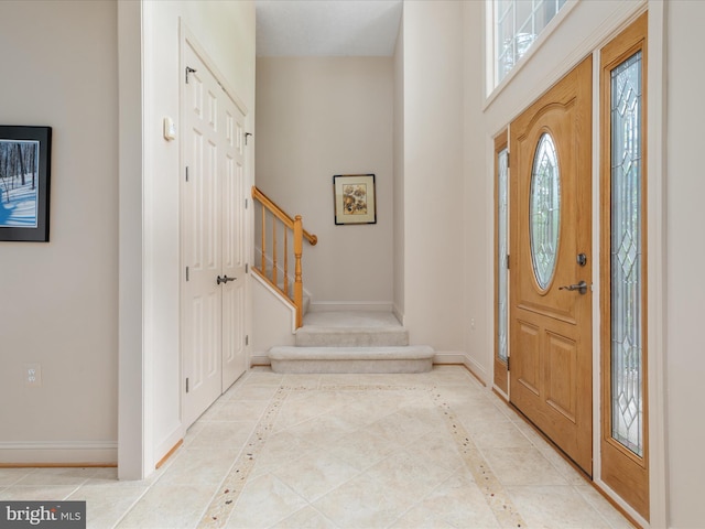 228 Sunset Cir, Cross Junction, VA 22625 - foyer entrance featuring stairway and baseboards