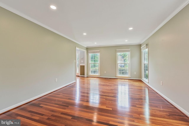 1176 Bandy Run Rd, Herndon, VA 20170 - spare room featuring wood finished floors, crown molding, baseboards, and recessed lighting