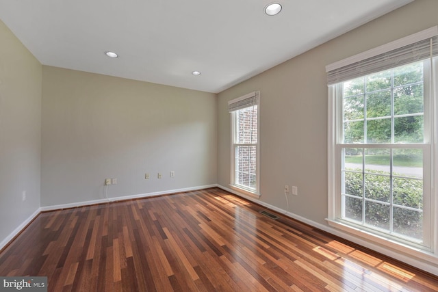 1176 Bandy Run Rd, Herndon, VA 20170 - spare room with wood-type flooring, baseboards, and recessed lighting