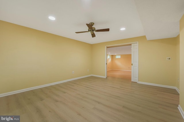 1176 Bandy Run Rd, Herndon, VA 20170 - unfurnished room with a ceiling fan, recessed lighting, baseboards, and light wood-style floors