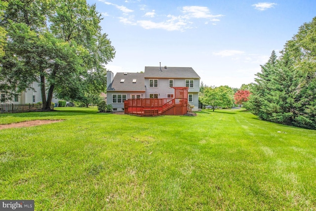 1176 Bandy Run Rd, Herndon, VA 20170 - rear view of house with a wooden deck and a chimney