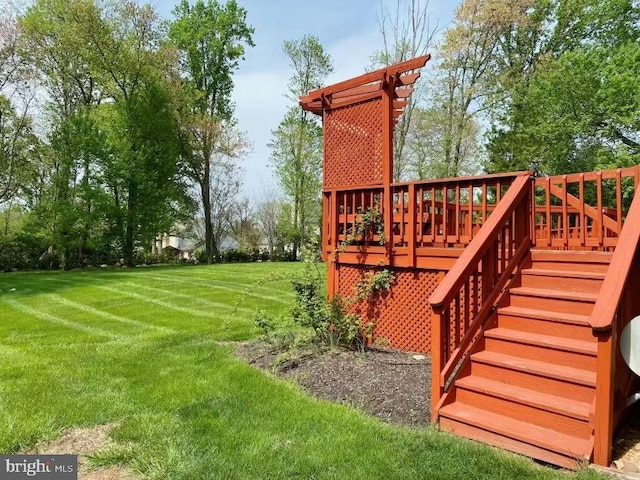 1176 Bandy Run Rd, Herndon, VA 20170 - wooden deck featuring a yard