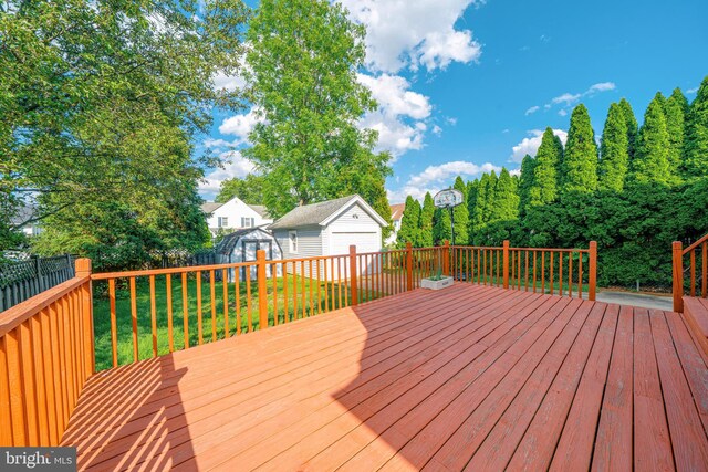 27 Shelbourne Rd, Havertown, PA 19083 - deck featuring a garage