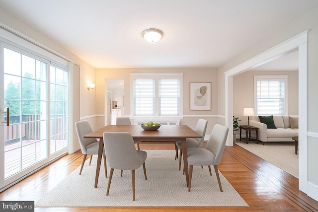 27 Shelbourne Rd, Havertown, PA 19083 - dining room with healthy amount of natural light and wood finished floors