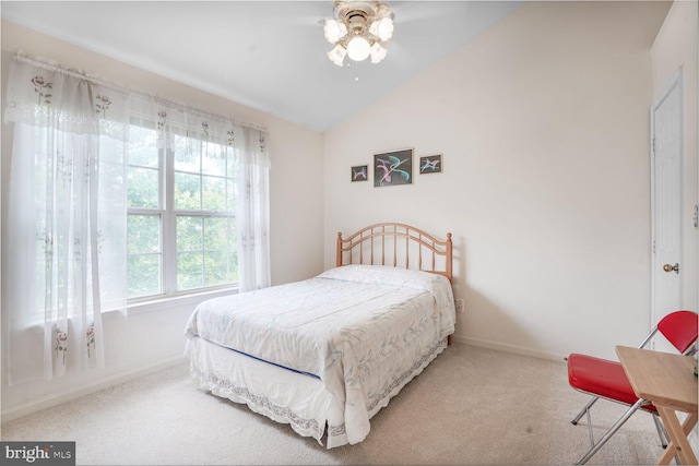 4057 Glostonbury Way, Fairfax, VA 22030 - bedroom with carpet flooring, lofted ceiling, baseboards, and ceiling fan