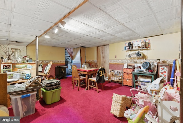 4203 William Penn Hwy, Easton, PA 18045 - office area with carpet floors and a wainscoted wall