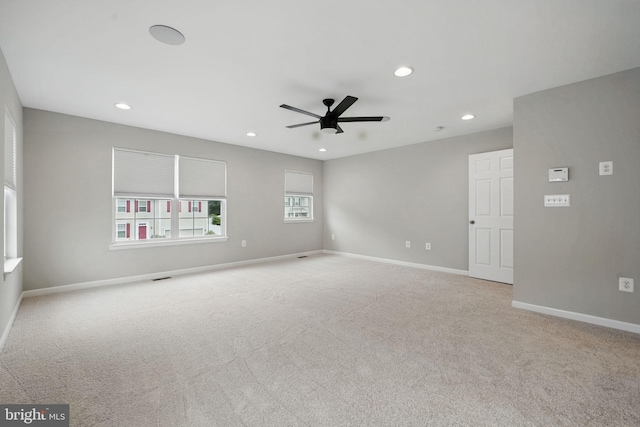 11 Worsham Ln, Fredericksburg, VA 22405 - carpeted empty room featuring a ceiling fan, recessed lighting, and baseboards