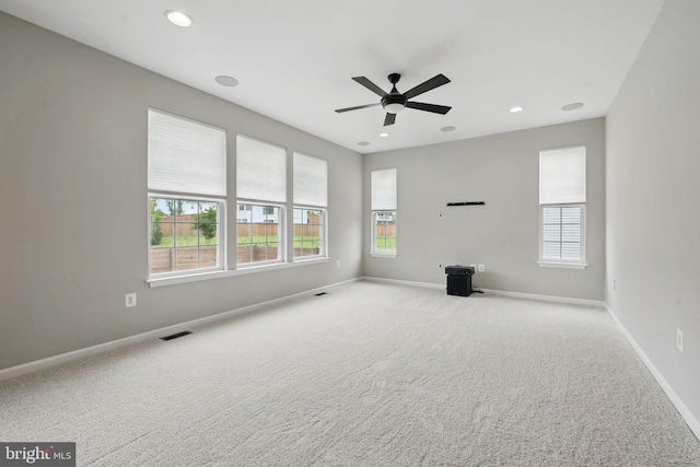 11 Worsham Ln, Fredericksburg, VA 22405 - empty room featuring baseboards, a ceiling fan, carpet floors, and recessed lighting