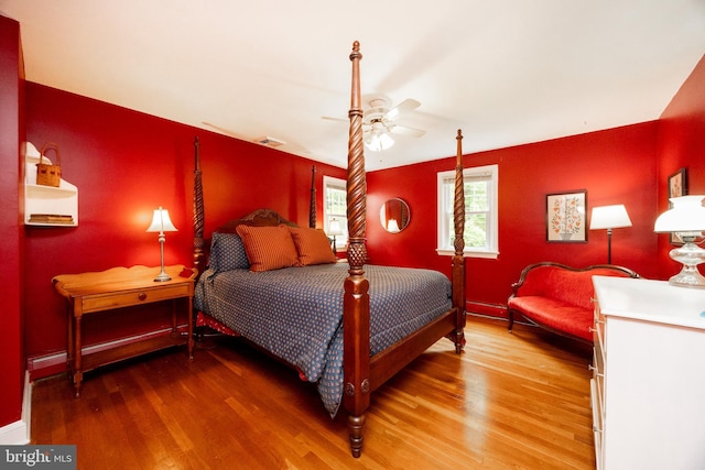 337 Greene Rd, Berwyn, PA 19312 - bedroom with wood finished floors, baseboards, and ceiling fan