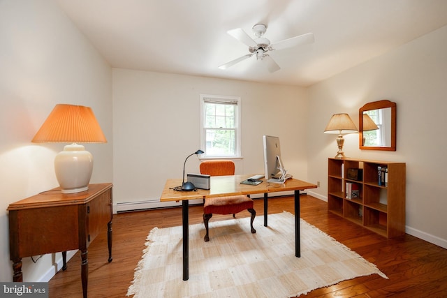 337 Greene Rd, Berwyn, PA 19312 - office space featuring wood finished floors, baseboards, and ceiling fan