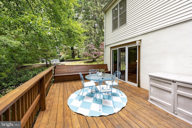 337 Greene Rd, Berwyn, PA 19312 - wooden terrace featuring outdoor dining space