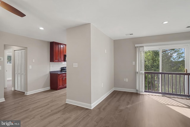 3922 Rolling Rd Unit A8, Pikesville, MD 21208 - unfurnished room with wood finished floors, recessed lighting, and a ceiling fan