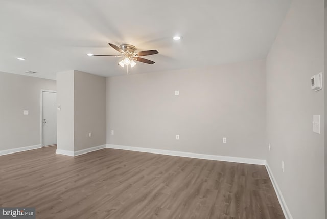 3922 Rolling Rd Unit A8, Pikesville, MD 21208 - spare room featuring a ceiling fan, wood finished floors, and recessed lighting