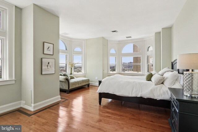1830 S Rittenhouse Square 12C And 12D, Philadelphia, PA 19103 - bedroom featuring multiple windows, baseboards, and hardwood / wood-style flooring