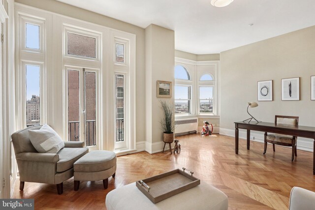 1830 S Rittenhouse Square 12C And 12D, Philadelphia, PA 19103 - sitting room with radiator and baseboards