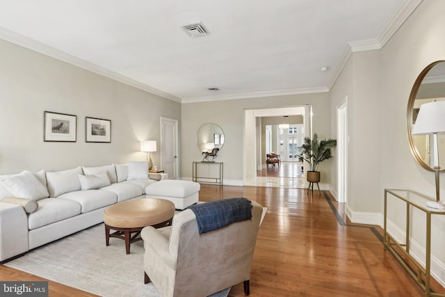1830 S Rittenhouse Square 12C And 12D, Philadelphia, PA 19103 - living area featuring wood finished floors, ornamental molding, and baseboards