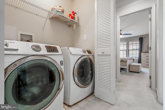 2620 Egret Way, Frederick, MD 21701 - laundry area with washer and dryer and ceiling fan