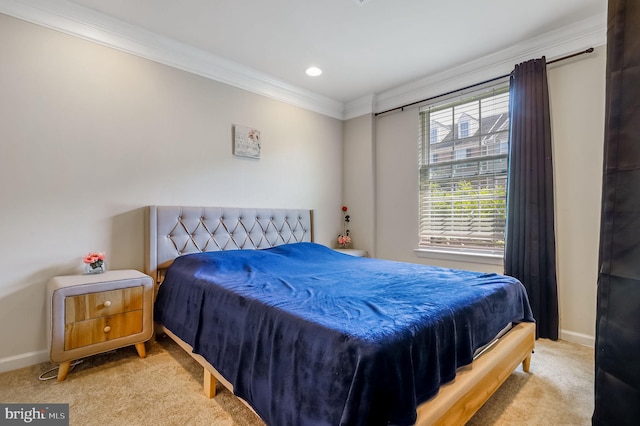 2620 Egret Way, Frederick, MD 21701 - bedroom featuring light carpet, ornamental molding, baseboards, and recessed lighting
