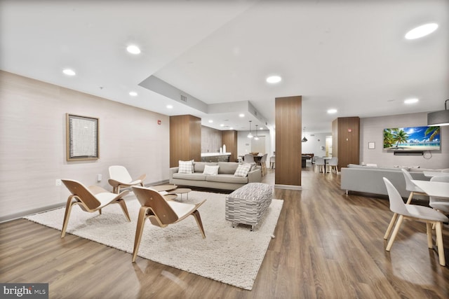 400 Massachusetts Ave NW Unit 223, Washington, DC 20001 - living area with wood finished floors, baseboards, and recessed lighting