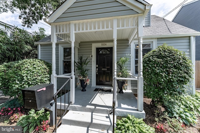 5634 8th Rd N, Arlington, VA 22205 - entrance to property with a shingled roof and a porch