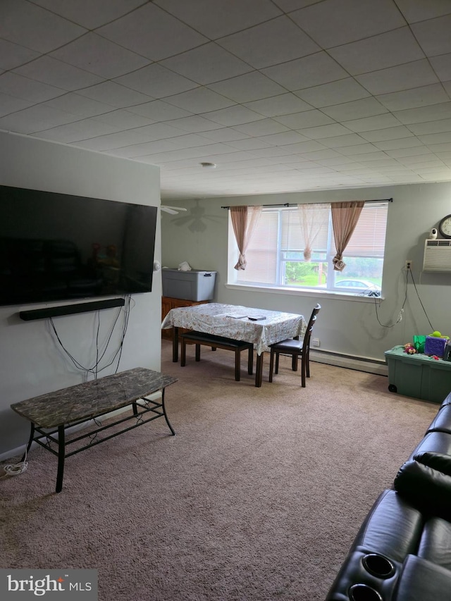 9618 Hoff St, Philadelphia, PA 19115 - living area featuring carpet and a baseboard heating unit
