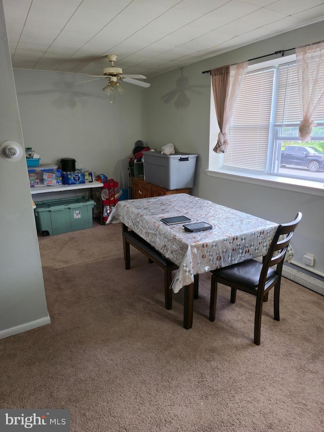 9618 Hoff St, Philadelphia, PA 19115 - carpeted dining area featuring a ceiling fan
