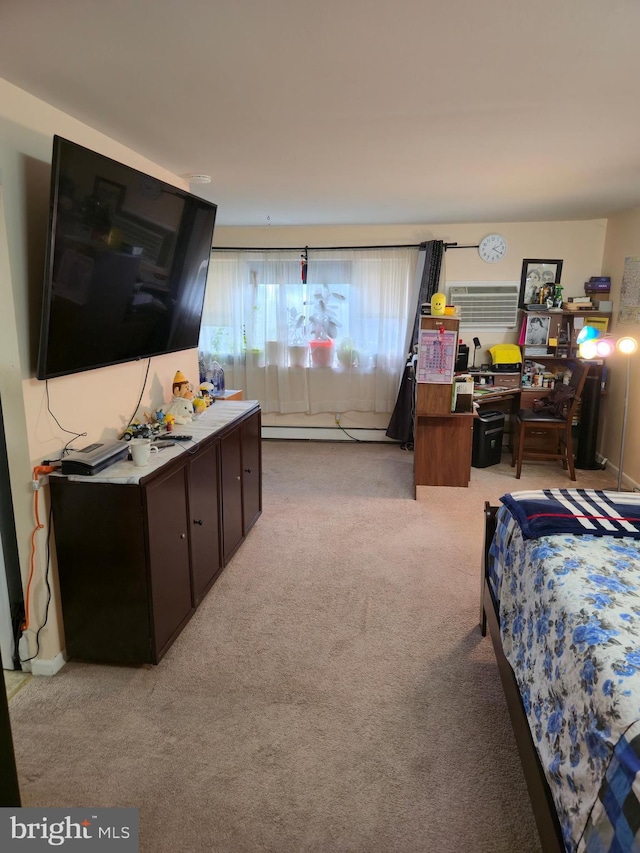 9618 Hoff St, Philadelphia, PA 19115 - bedroom featuring light carpet and a baseboard heating unit