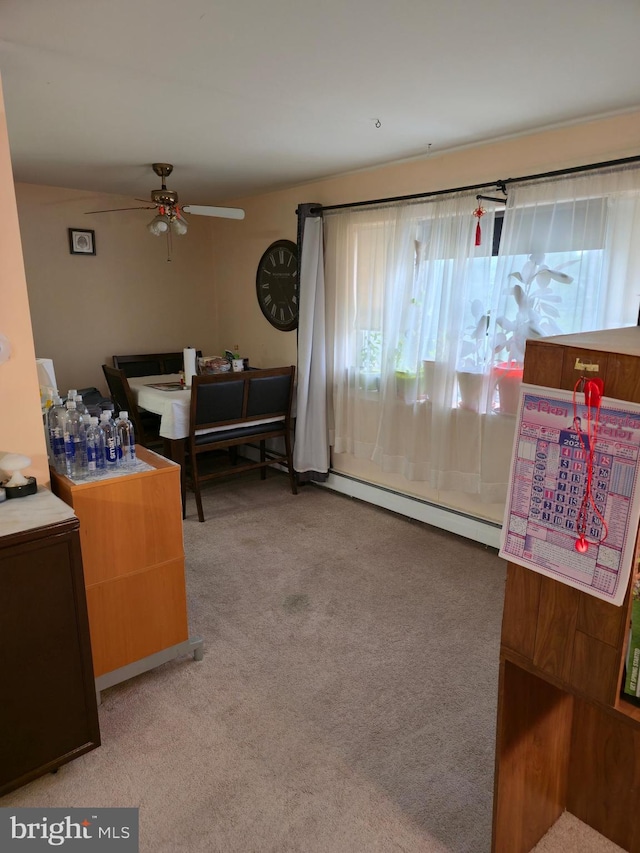 9618 Hoff St, Philadelphia, PA 19115 - interior space featuring a baseboard radiator and a ceiling fan
