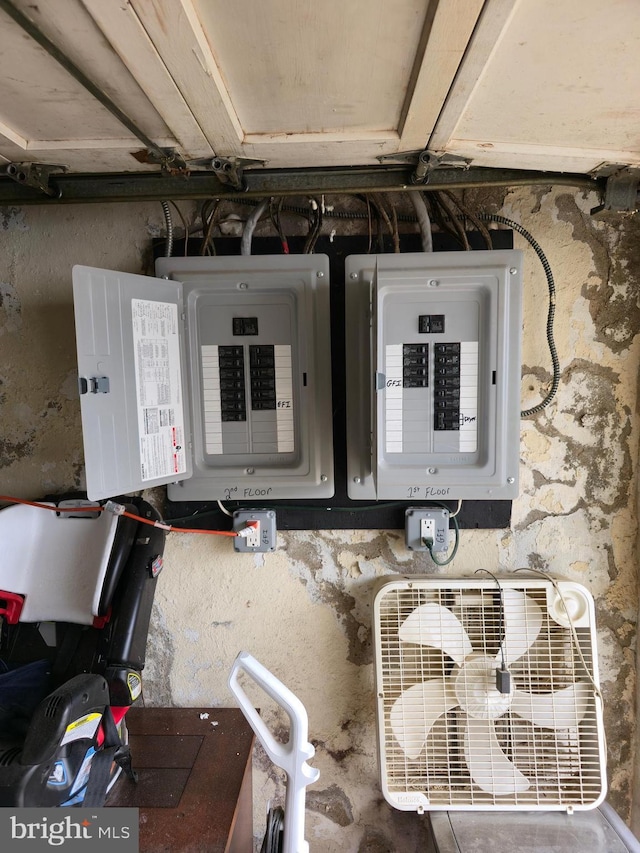 9618 Hoff St, Philadelphia, PA 19115 - utility room with electric panel and a cooling unit