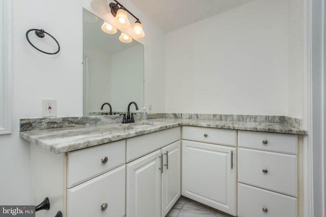 9532 Lyons Mill Rd, Owings Mills, MD 21117 - bathroom featuring vanity and marble look tile flooring