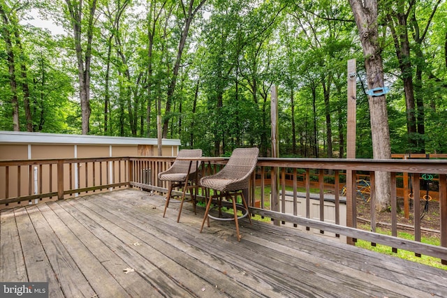 9532 Lyons Mill Rd, Owings Mills, MD 21117 - wooden terrace with view of scattered trees