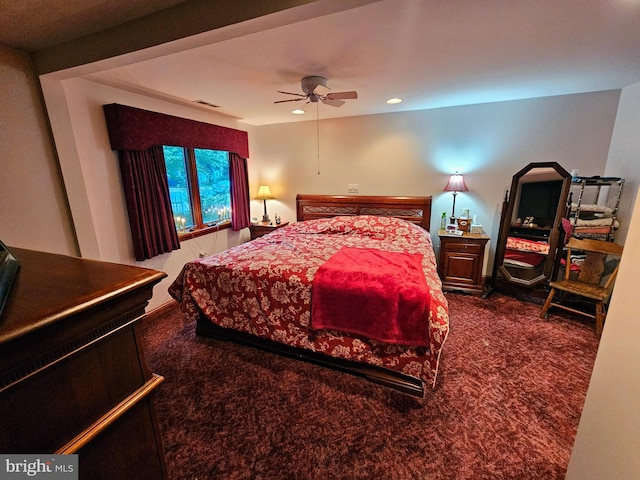 35 Read St, Seaford, DE 19973 - bedroom with dark colored carpet, recessed lighting, and a ceiling fan