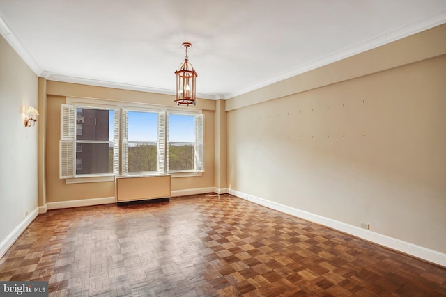 4000 Cathedral Ave NW Unit 517B, Washington, DC 20016 - unfurnished room featuring a chandelier and crown molding