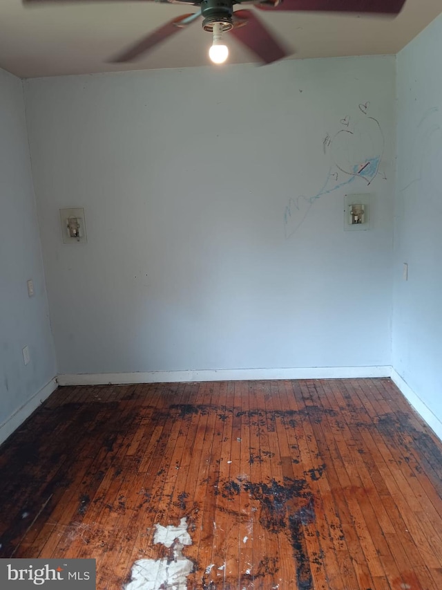 1911 Ray Leonard Rd, Landover, MD 20785 - empty room featuring ceiling fan, hardwood / wood-style floors, and baseboards