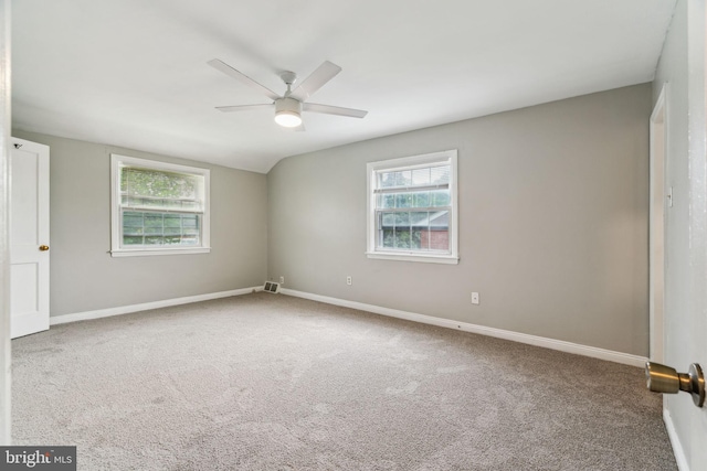 254 Bryn Mawr Ave, Lansdowne, PA 19050 - carpeted empty room featuring ceiling fan, baseboards, and vaulted ceiling