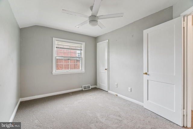 254 Bryn Mawr Ave, Lansdowne, PA 19050 - unfurnished bedroom featuring carpet flooring, vaulted ceiling, baseboards, and a ceiling fan