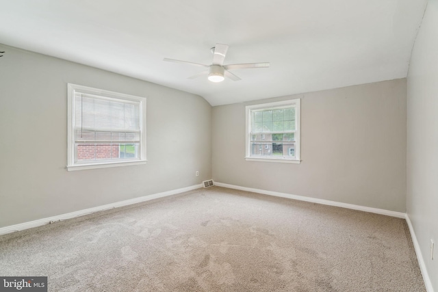 254 Bryn Mawr Ave, Lansdowne, PA 19050 - carpeted spare room featuring plenty of natural light, ceiling fan, baseboards, and vaulted ceiling