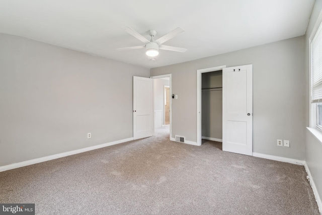 254 Bryn Mawr Ave, Lansdowne, PA 19050 - unfurnished bedroom with carpet floors, a closet, baseboards, and a ceiling fan