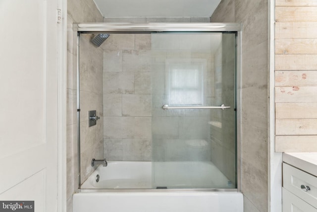 254 Bryn Mawr Ave, Lansdowne, PA 19050 - bathroom featuring vanity and bath / shower combo with glass door