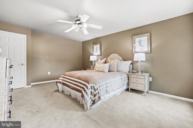 13412 Glen Taylor Ln, Herndon, VA 20171 - bedroom with light carpet and ceiling fan