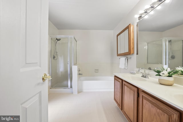 13412 Glen Taylor Ln, Herndon, VA 20171 - bathroom featuring a bath, a stall shower, and double vanity