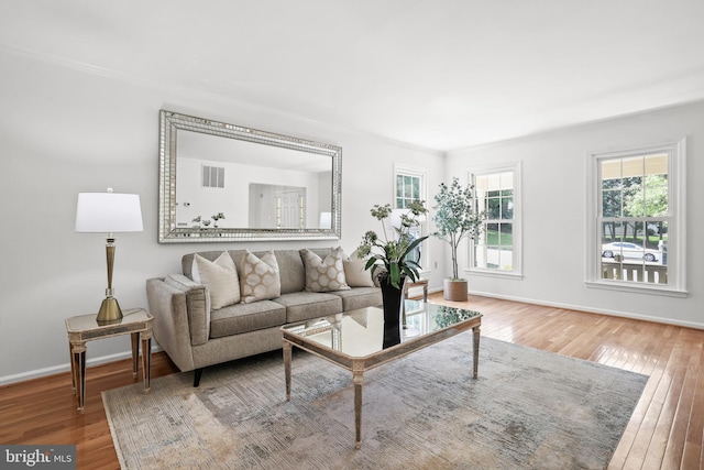 13412 Glen Taylor Ln, Herndon, VA 20171 - living room with hardwood / wood-style floors and baseboards