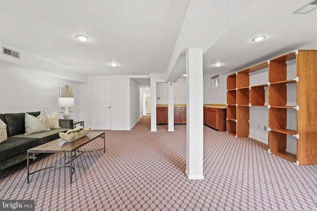 13412 Glen Taylor Ln, Herndon, VA 20171 - living area with carpet flooring and recessed lighting