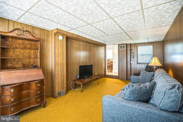 742 Arndt Ave, Riverside, NJ 08075 - carpeted living area with wooden walls
