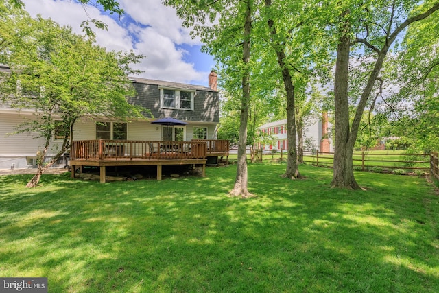 6316 Ferryboat Cir, Columbia, MD 21044 - rear view of property featuring a wooden deck, a chimney, and roof with shingles