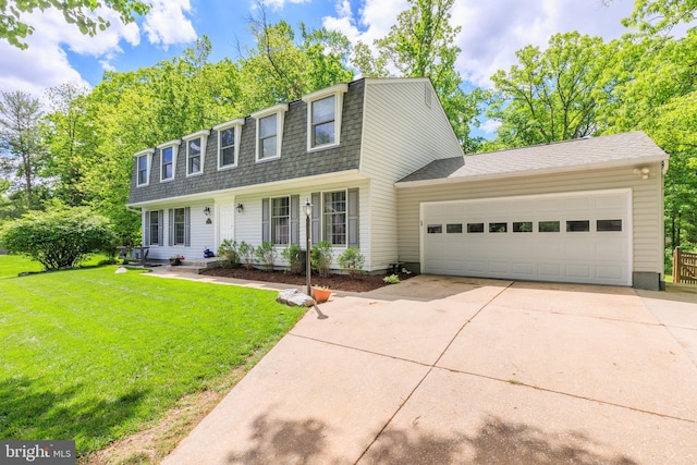 6316 Ferryboat Cir, Columbia, MD 21044 - front of property with an attached garage, a front yard, driveway, and a shingled roof
