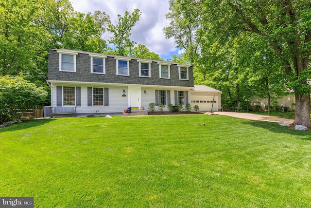 6316 Ferryboat Cir, Columbia, MD 21044 - view of front property featuring concrete driveway, a shingled roof, mansard roof, and a garage