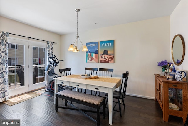 8109 Secluded Cove Ln, Dundalk, MD 21222 - dining space featuring dark wood-style flooring and baseboards
